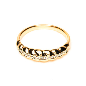 Amora Diamond Cut Double Ring (Brass)