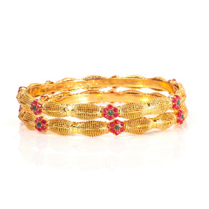 Red Flower Moon Bangle Set