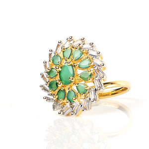 1 Ct Midnight Flower Bridal Ring