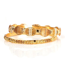 Load image into Gallery viewer, INTRICATE GOLD PLATED  BANGLE SET
