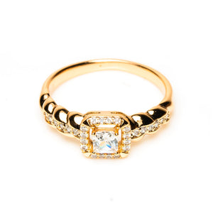 Amora Diamond Cut Double Ring (Brass)