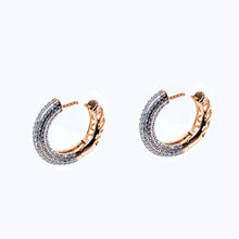 Load image into Gallery viewer, Large Diamond Hoop Encrusted Earring (25mm)
