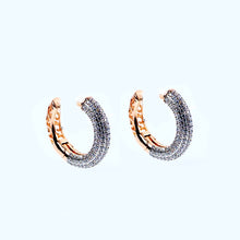 Load image into Gallery viewer, Large Diamond Hoop Encrusted Earring (25mm)
