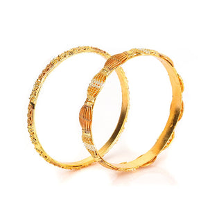 INTRICATE GOLD PLATED  BANGLE SET