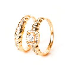 Load image into Gallery viewer, Amora Diamond Cut Double Ring (Brass)
