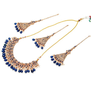 Kundan Blue Stone Bridal Set