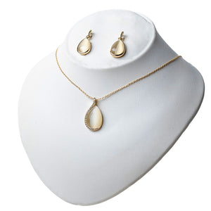 Gold Dust Stone Necklace Set (Brass)