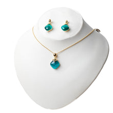 Load image into Gallery viewer, Green Duke Stone Necklace Set (Brass)
