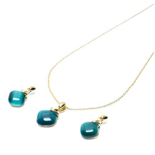 Load image into Gallery viewer, Green Duke Stone Necklace Set (Brass)
