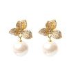 Estella Diamond Studded Pearl Earring  (30mm)