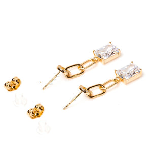 Cleto Diamond Drop Earring (28mm)