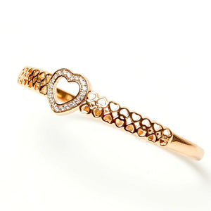 Romantic Diamond Heart Bangle (Copper)