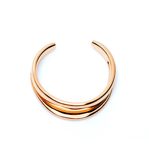 Gold Plated Double Facet Adjustable Ring (Brass)