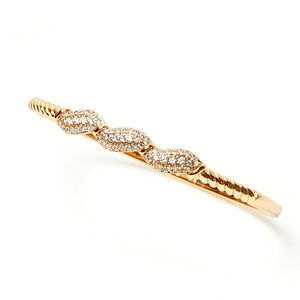 Floral Pave Bangle (Copper)