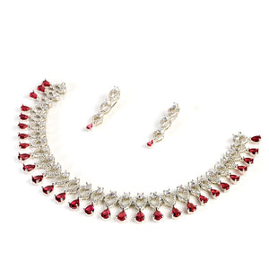 American Diamond Red Bridal Set