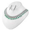 American Diamond Silver Green Bridal Set