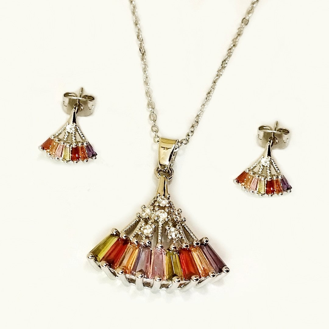 Rainbow Color Necklace Set