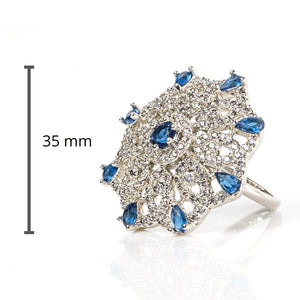 1 Ct Sea Firefly Bridal Ring (Blue)