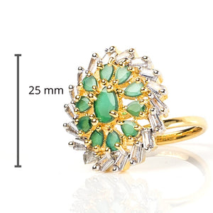 1 Ct Midnight Flower Bridal Ring