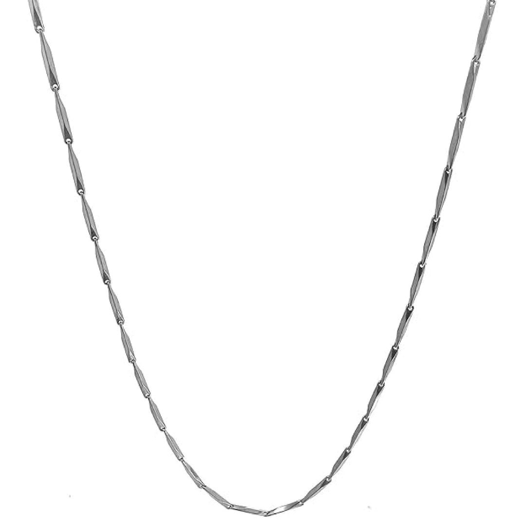 Trendy Thin Silver Rice 19 inch Chain