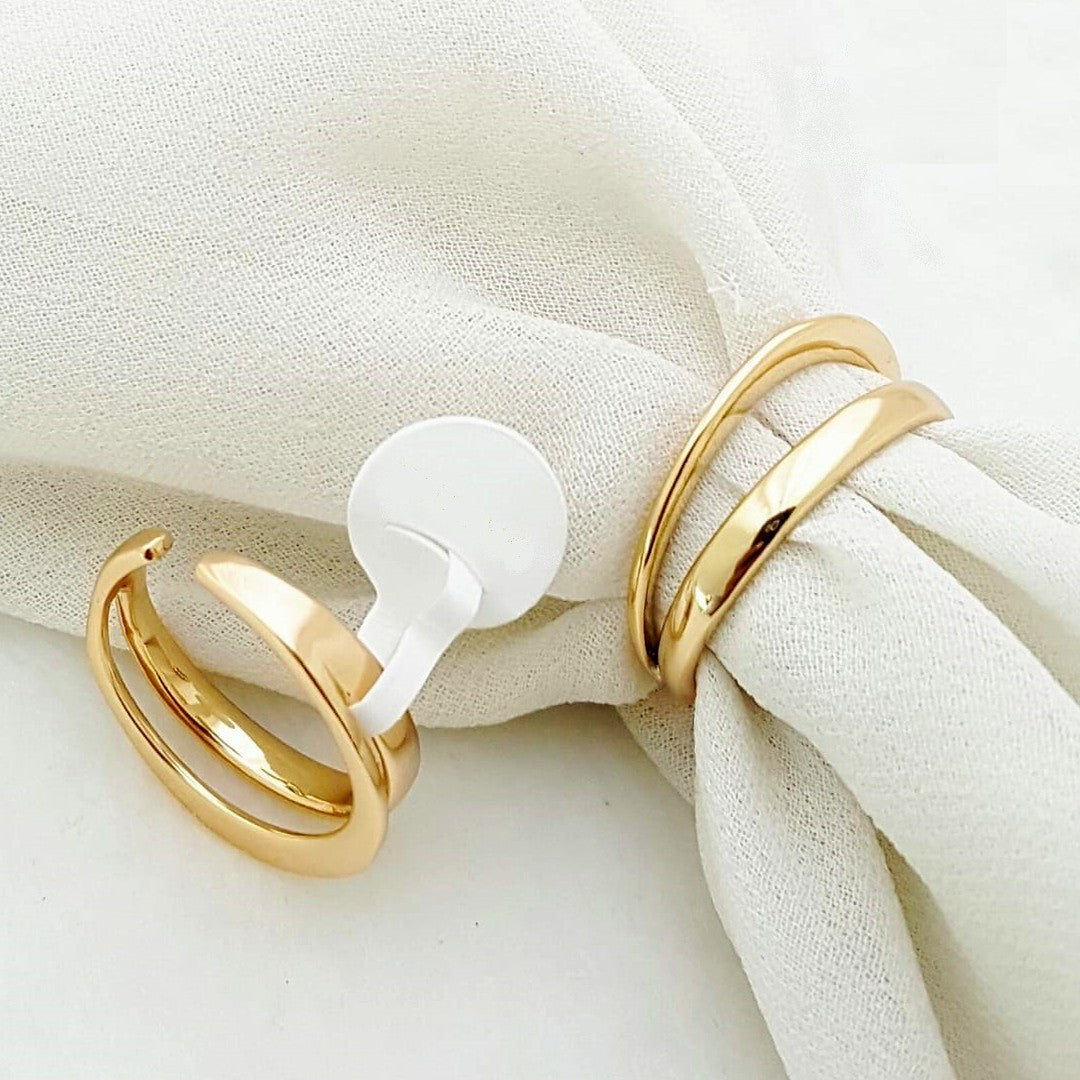 Gold Plated Double Facet Adjustable Ring (Brass)