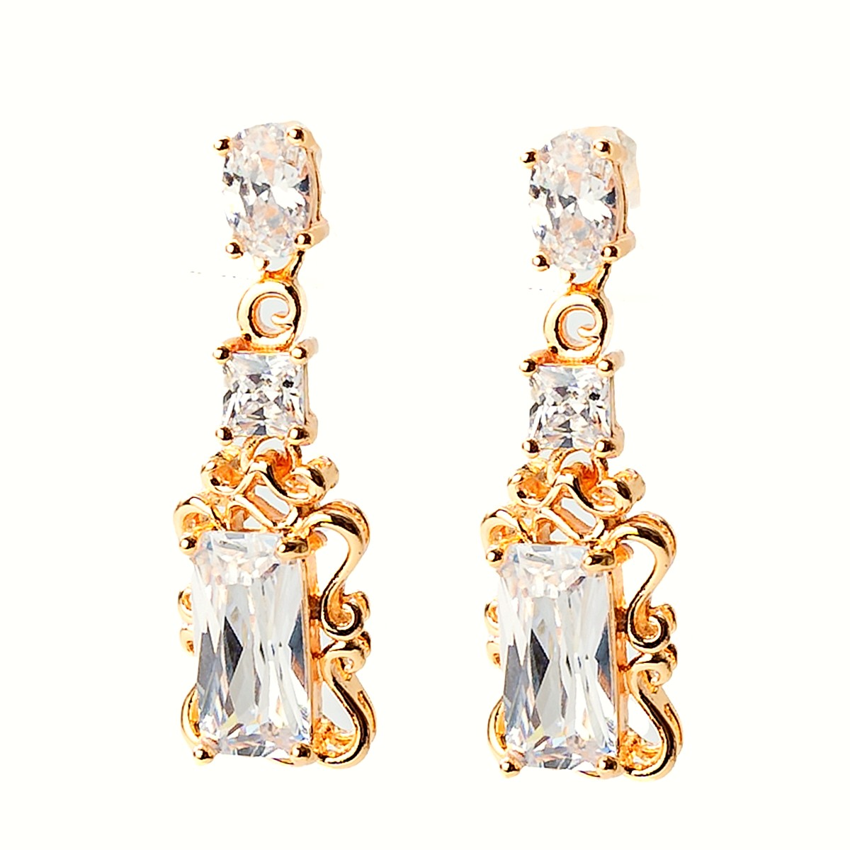 Vintage Style Cubic Zirconia Earring (27mm)