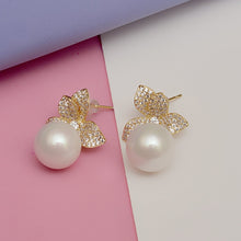 Load image into Gallery viewer, Estella Diamond Studded Pearl Earring  (30mm)
