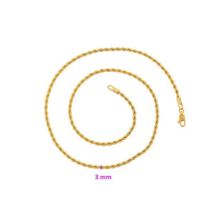 24 Inch Twisted Gold Chain - vistoso.pk