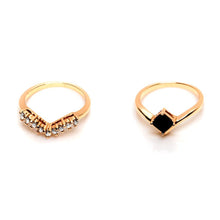 Load image into Gallery viewer, Black Stone Double Ring - vistoso.pk
