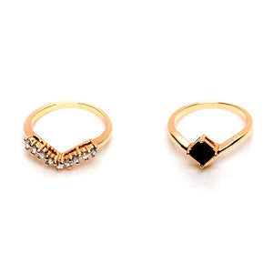 Black Stone Double Ring - vistoso.pk