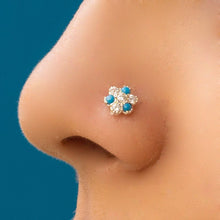 Load image into Gallery viewer, Blue Flower Nose Screw Stud - vistoso.pk
