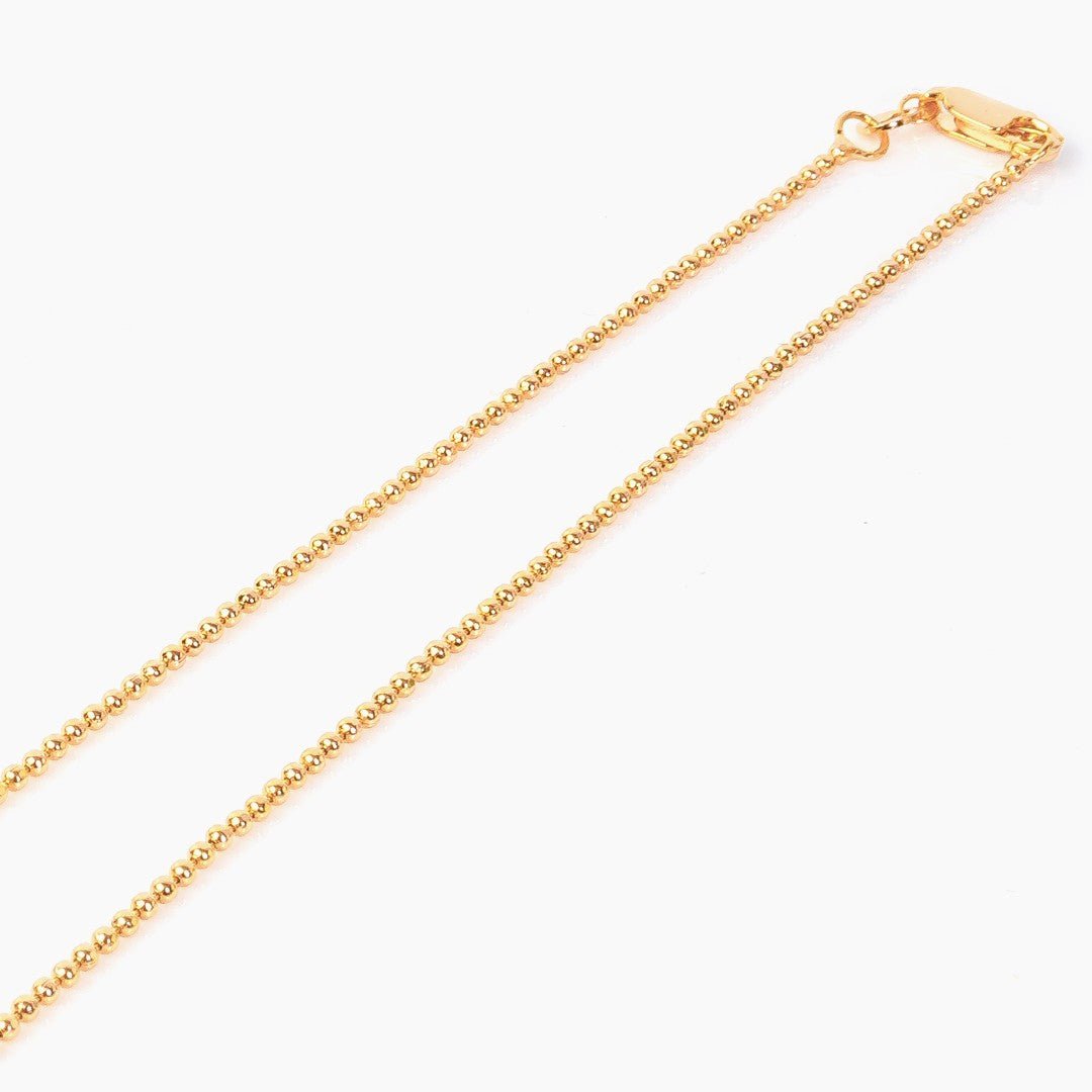 GOLD PLATED SINGLE LINE GOLD BALLS CHAIN - vistoso.pk