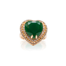 Load image into Gallery viewer, Green Heart Catherine Ring - vistoso.pk
