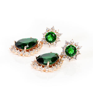 Luxury Green Emerald Earring - vistoso.pk