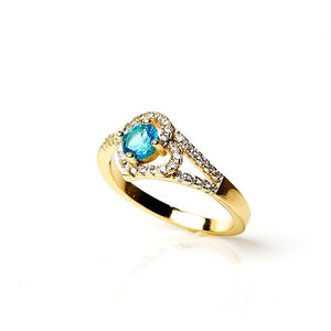 Oval Cut Sky Blue Ring - vistoso.pk