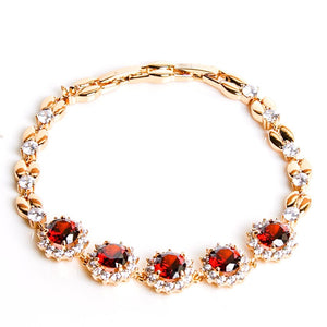 Red Flower Diamond Bracelet - vistoso.pk