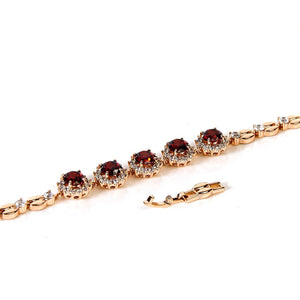 Red Flower Diamond Bracelet - vistoso.pk