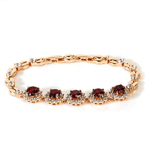 Red Flower Diamond Bracelet - vistoso.pk