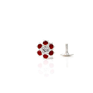 RED FLOWER NOSE SCREW STUD - vistoso.pk