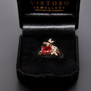 Wine Red Butterfly Ring - vistoso.pk