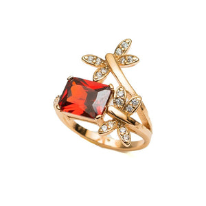 Wine Red Butterfly Ring - vistoso.pk