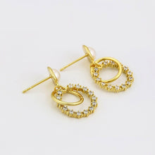 Load image into Gallery viewer, Zirconia Weave Circle Earrings - vistoso.pk
