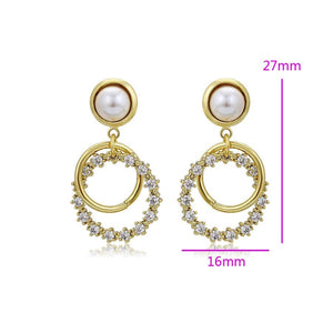 Zirconia Weave Circle Earrings - vistoso.pk